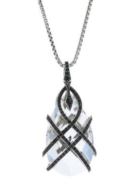 Stephen Webster Thorn Black Sapphire & Crystal Lg Pendant Necklace Sterling 925